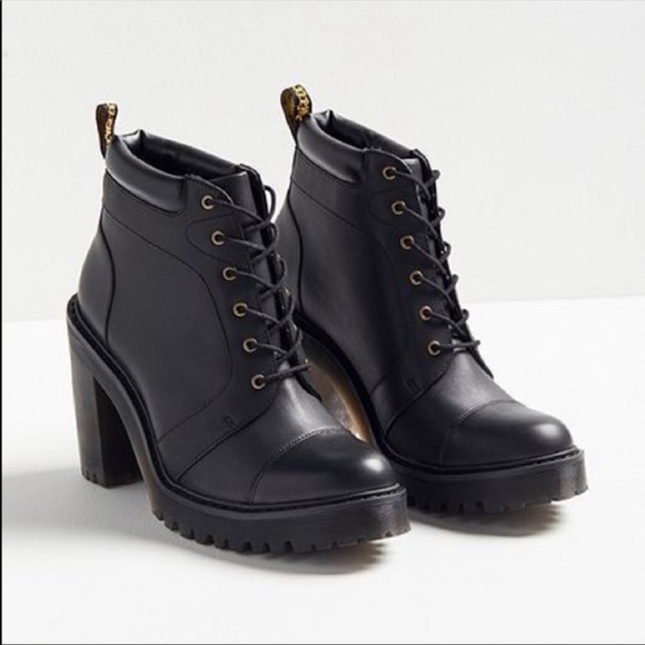 Dr. Martens Averil 6-eye Padded Collar Heel Boots - Picture 15 of 16